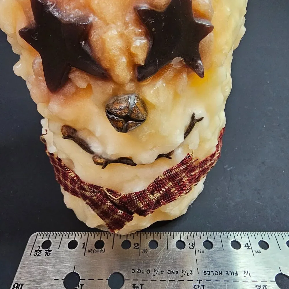 New Snowman Candle, Rustic Country Star Eyes Winter Decoration 5